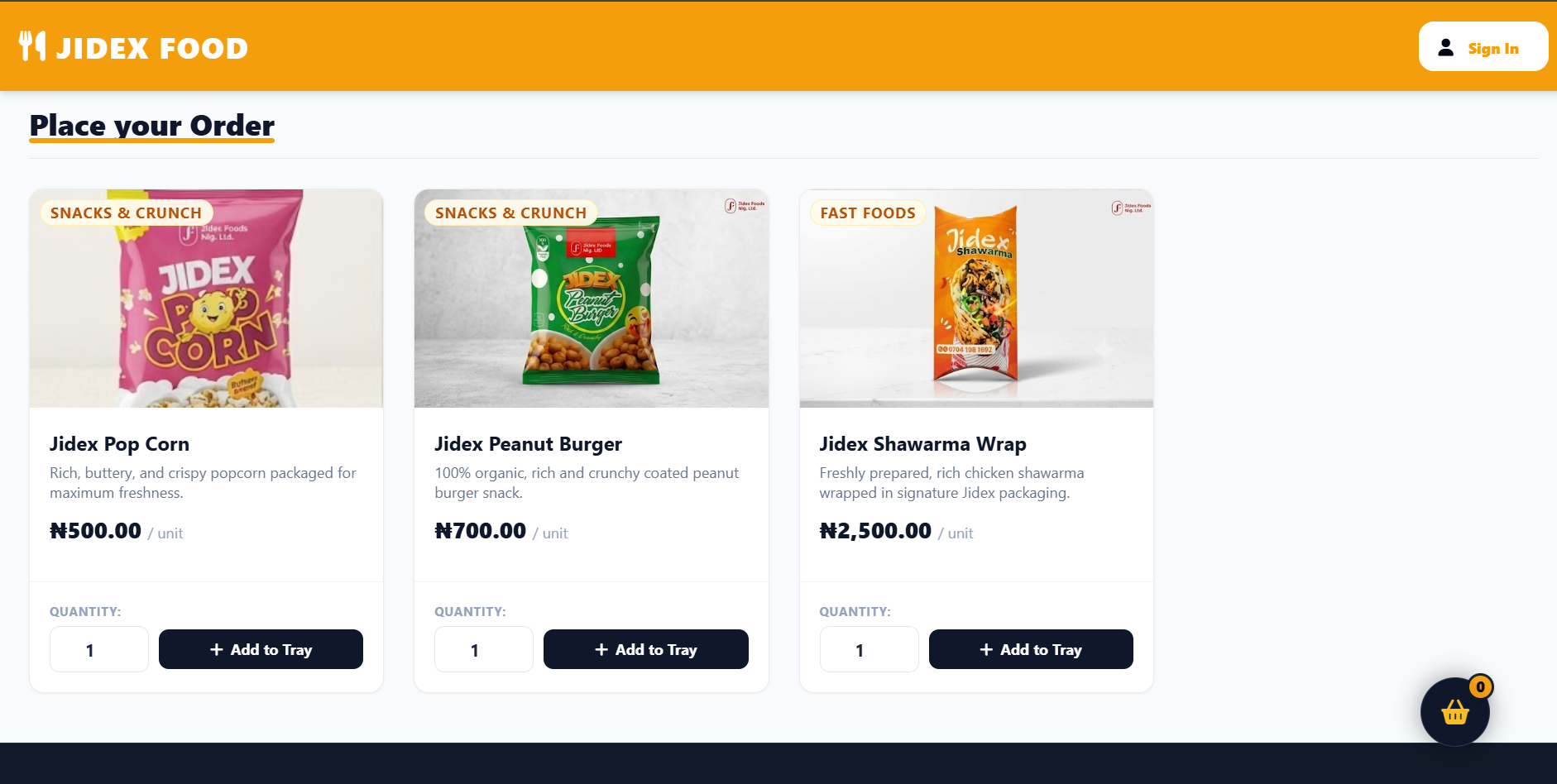 Custom E-commerce Food order and Delivery